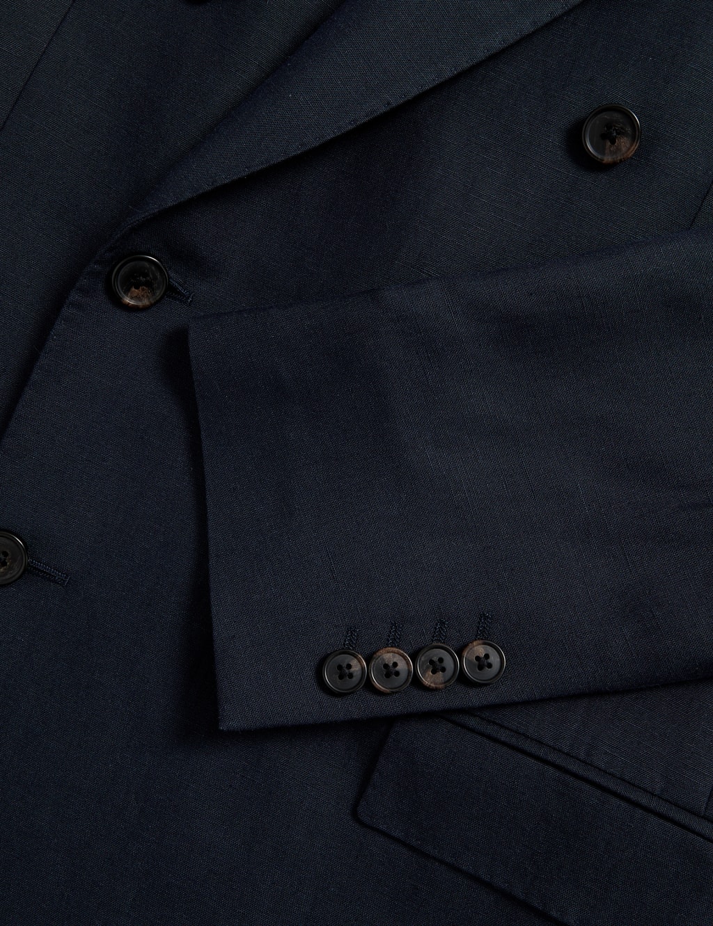 Tailored Fit Silk & Linen Blend Double Breasted Suit Jacket 3 of 9