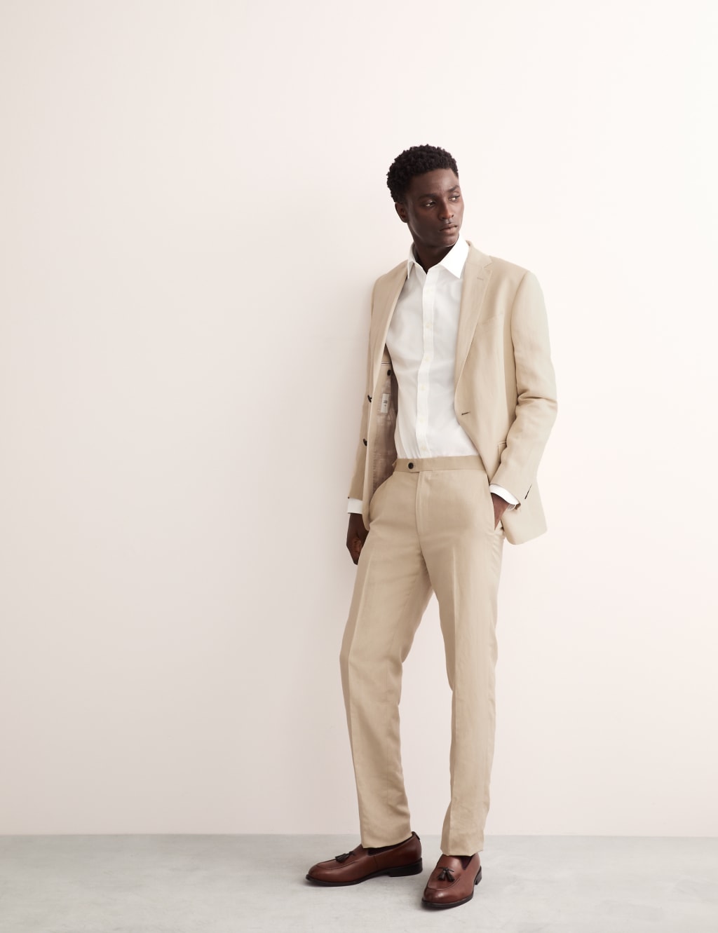 Khaki linen jacket online