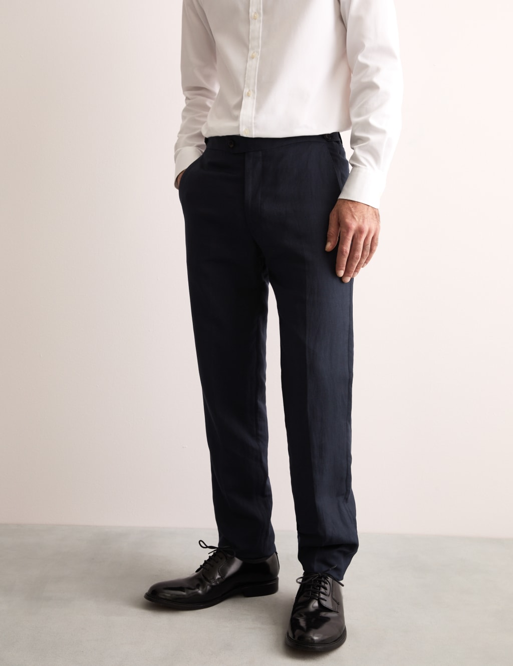 Tailored Fit Silk & Linen Blend Suit Trousers 5 of 6