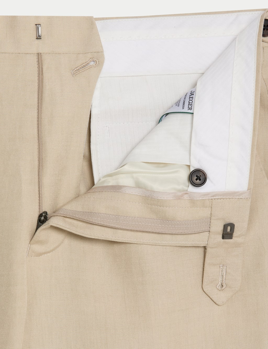 Tailored Fit Silk & Linen Blend Suit Trousers 3 of 8