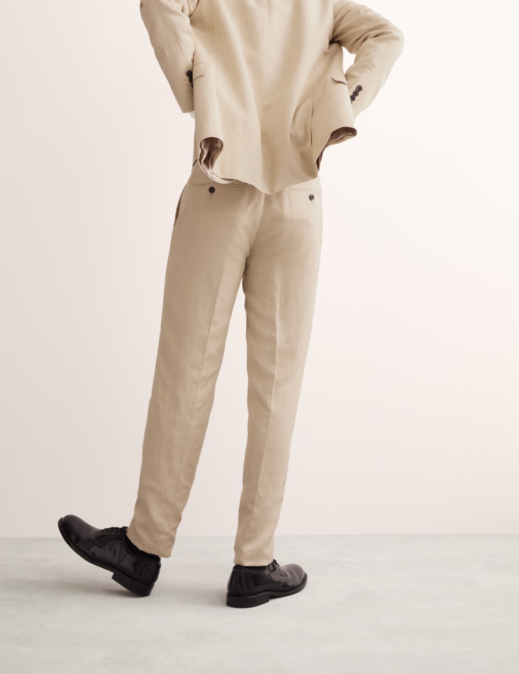 Tailored Fit Silk & Linen Blend Suit Trousers 5 of 8