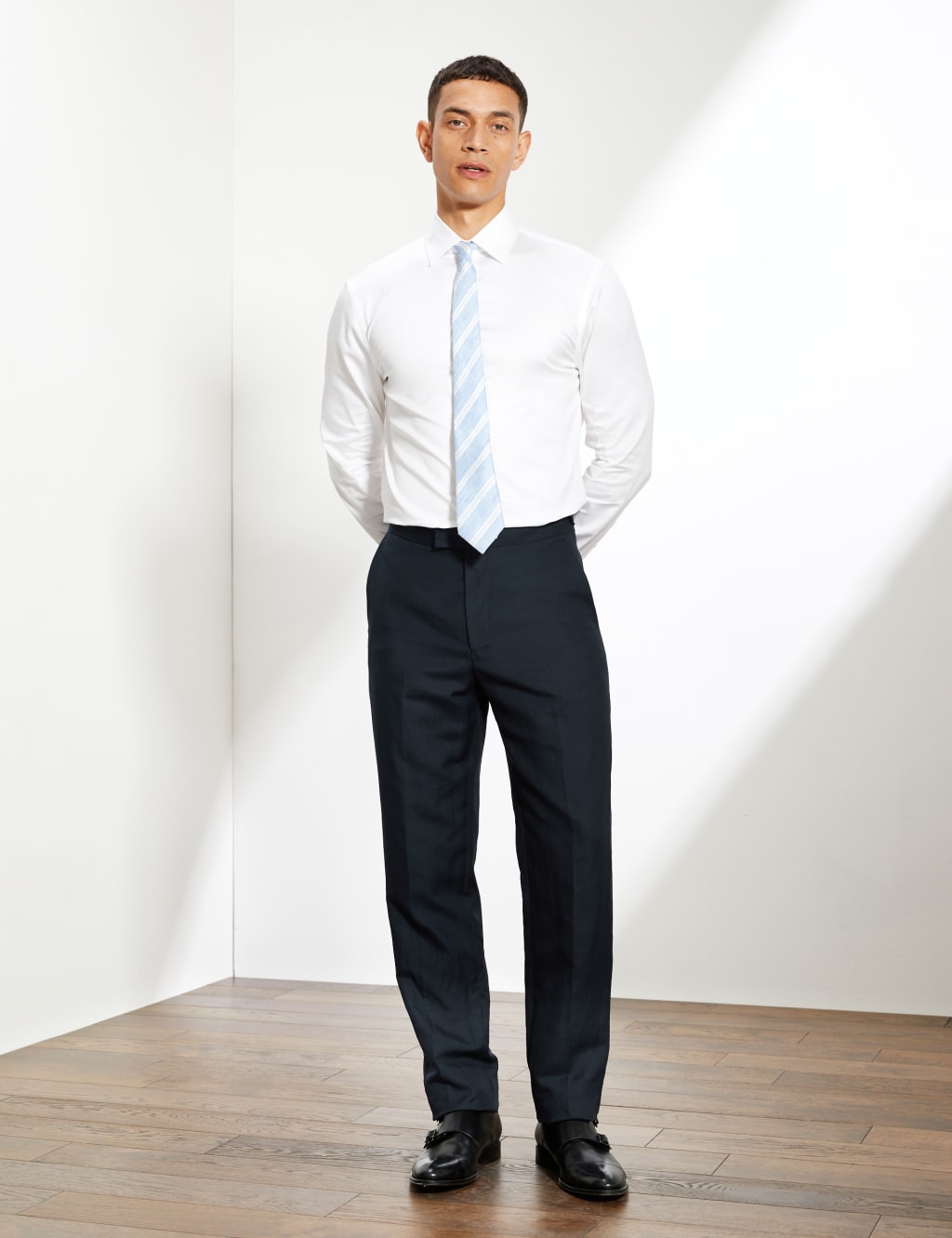 Tailored linen trousers on sale