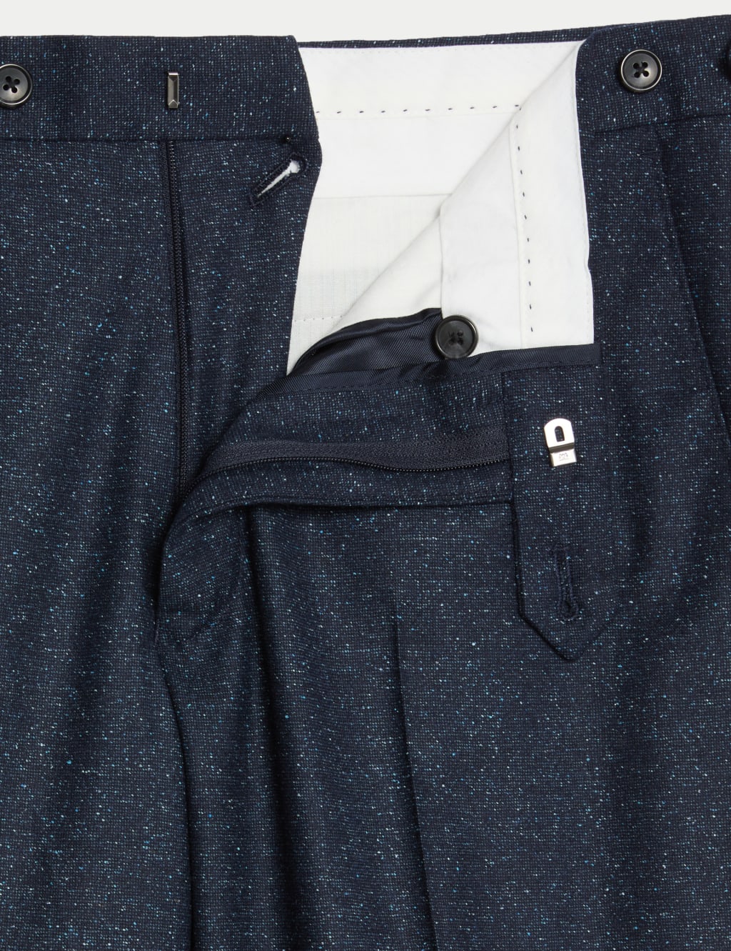 Tailored Fit Italian Wool Rich Suit Trousers with Silk 4 of 7