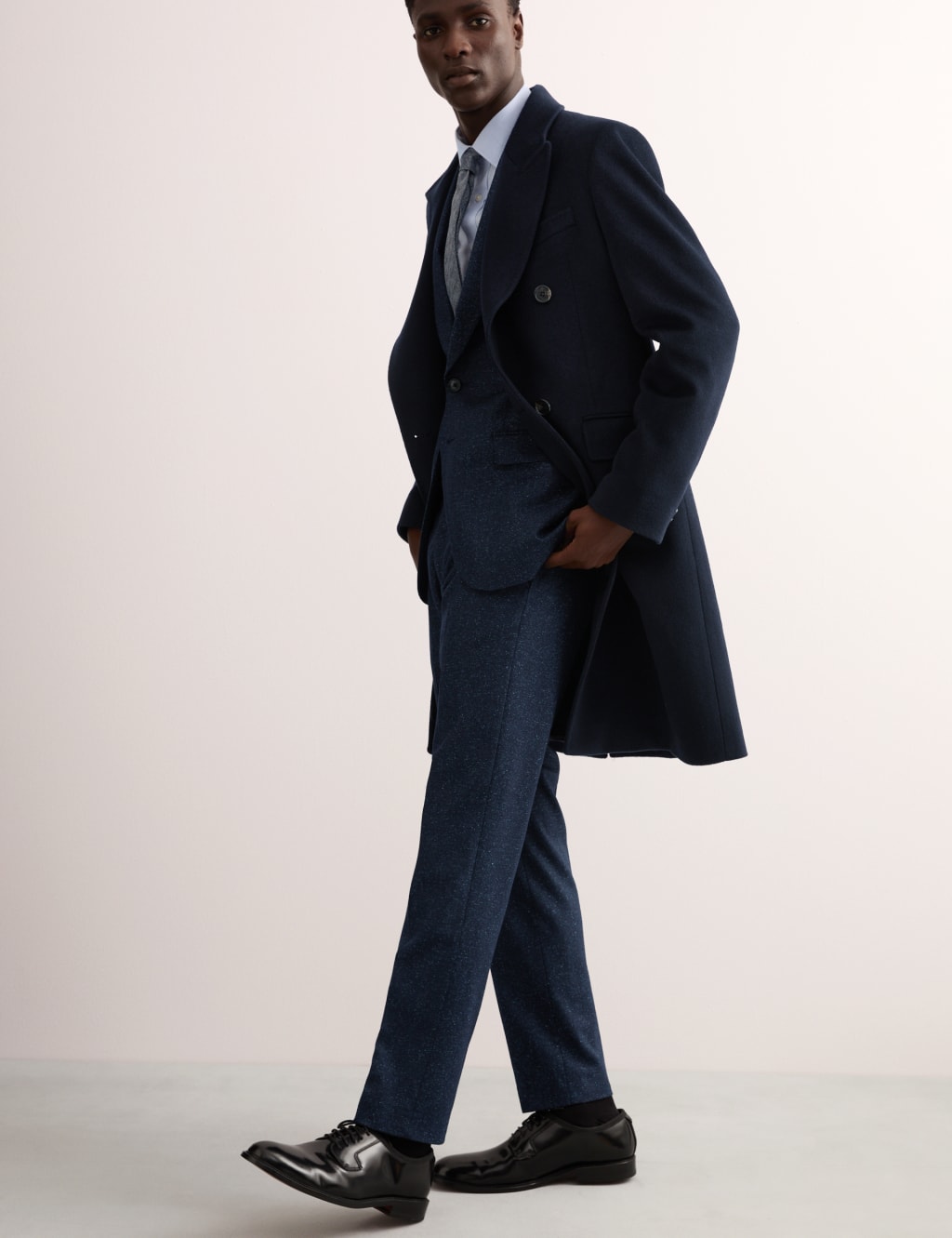 Tailored Fit Italian Wool Rich Suit Trousers with Silk 5 of 7
