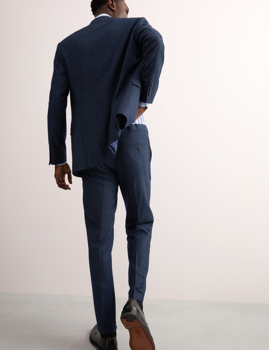 Tailored Fit Italian Wool Rich Suit Trousers with Silk 6 of 7