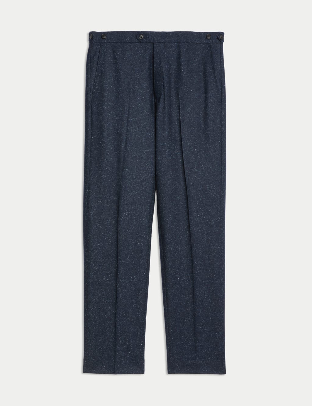 Tailored Fit Italian Wool Rich Suit Trousers with Silk 2 of 7