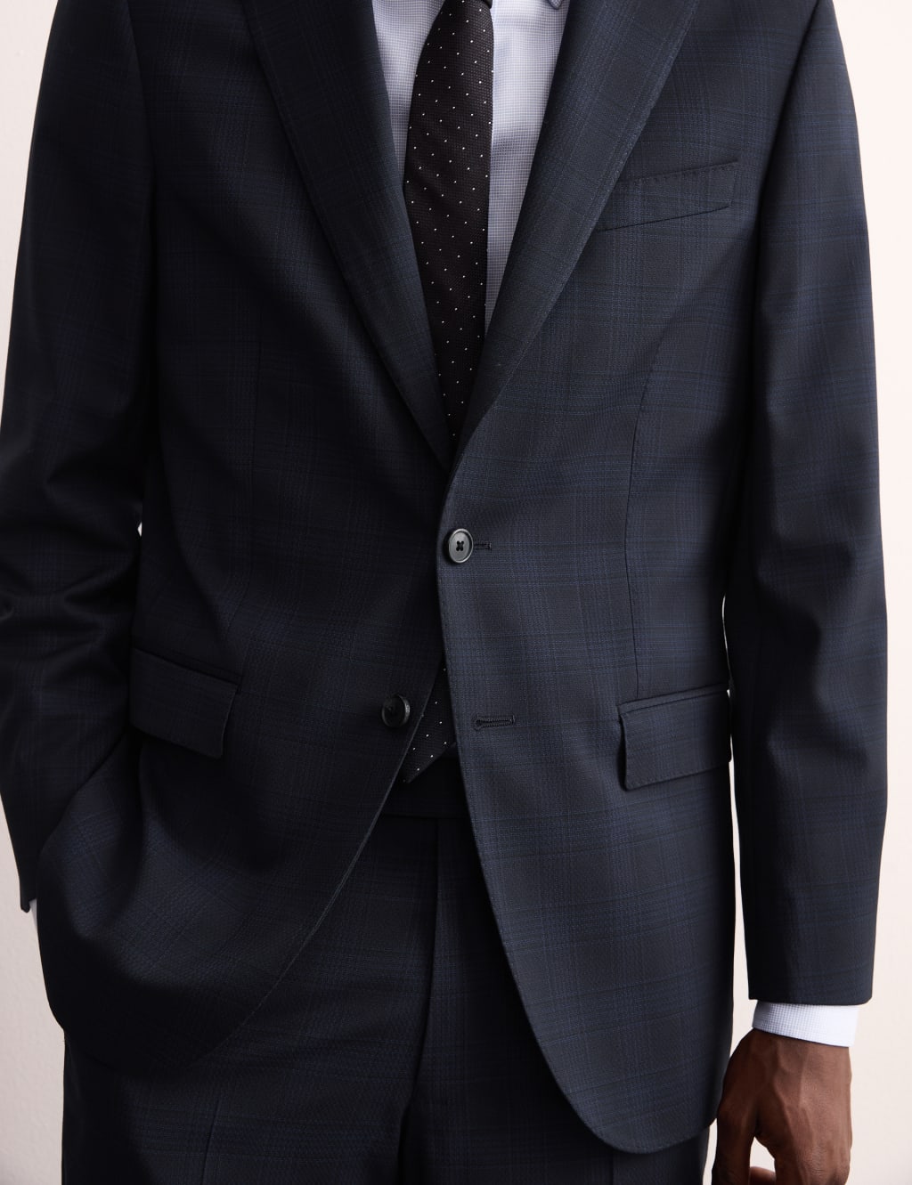 Tailored Fit Italian Wool Check Suit Jacket 4 of 8