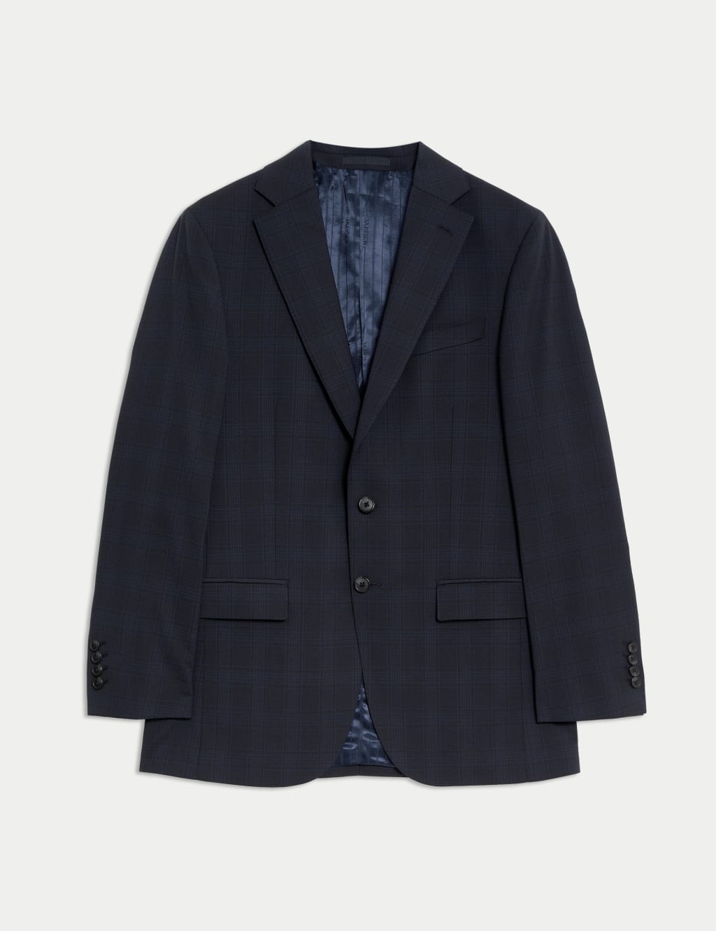 Tailored Fit Italian Wool Check Suit Jacket 2 of 8