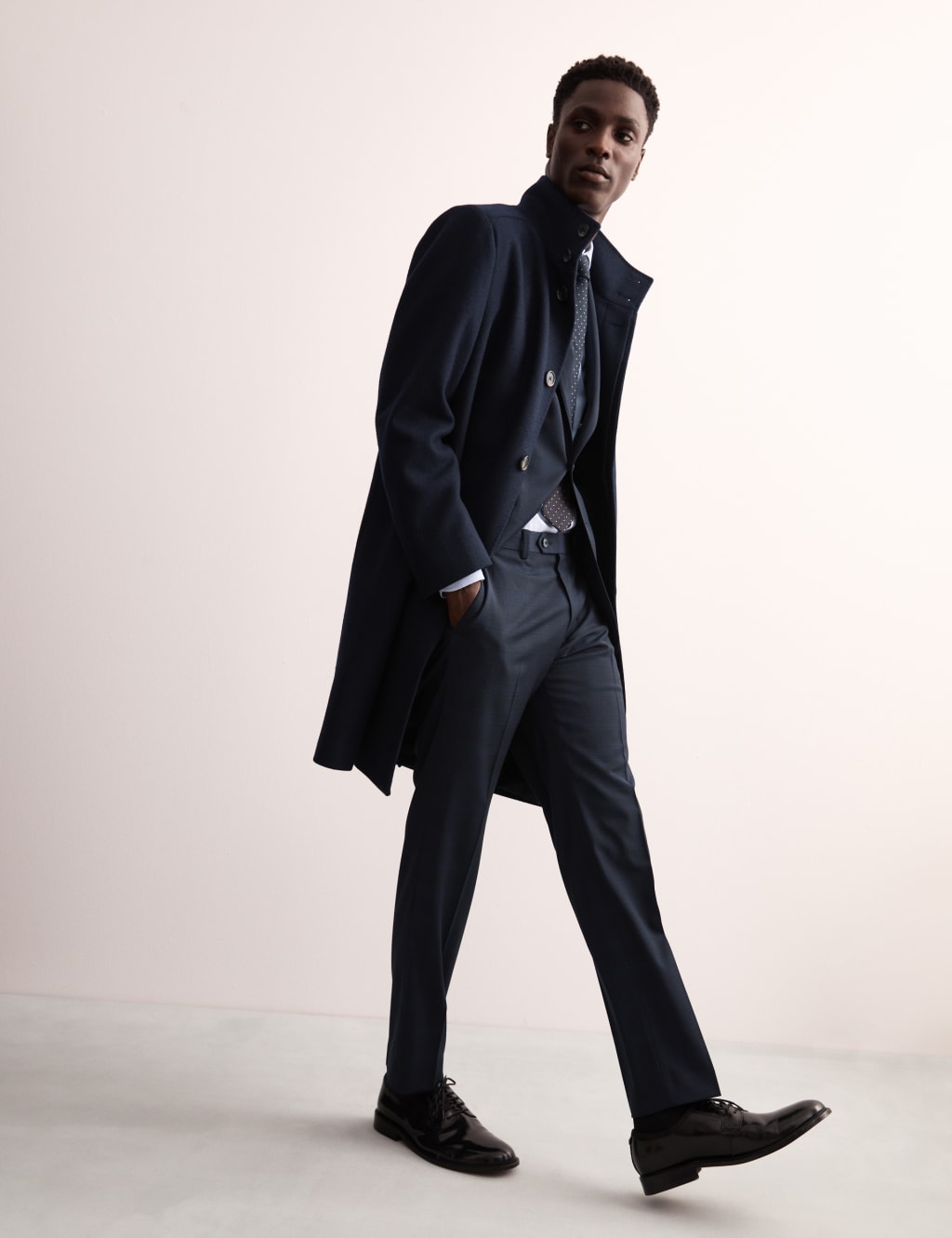 Tailored Fit Wool Rich Check Suit Trousers 4 of 8