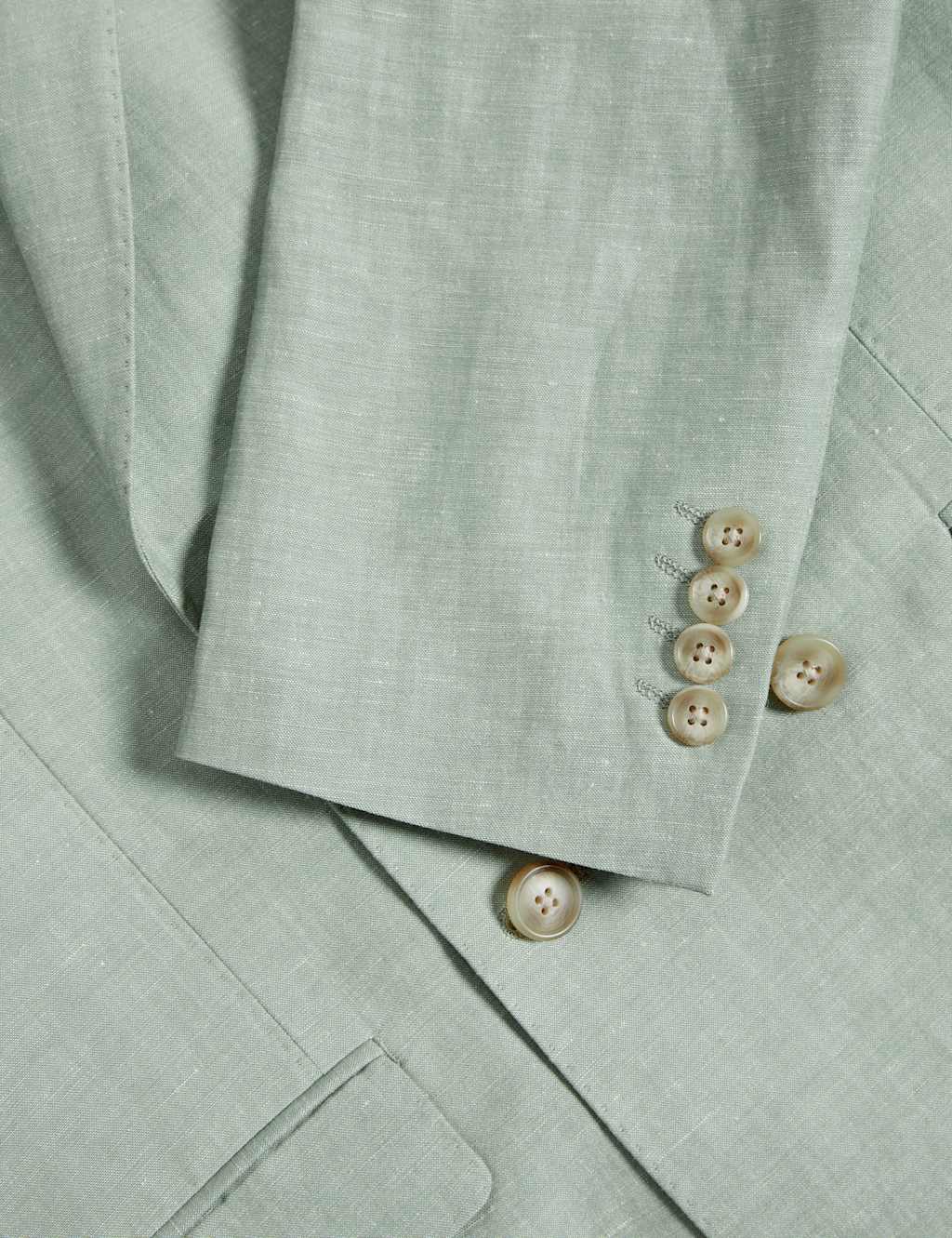 Tailored Fit Double Breasted Wool Linen Blend Jacket 3 of 8