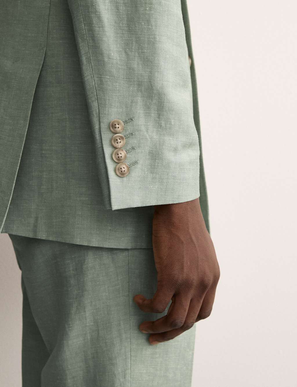 Tailored Fit Double Breasted Wool Linen Blend Jacket 5 of 8