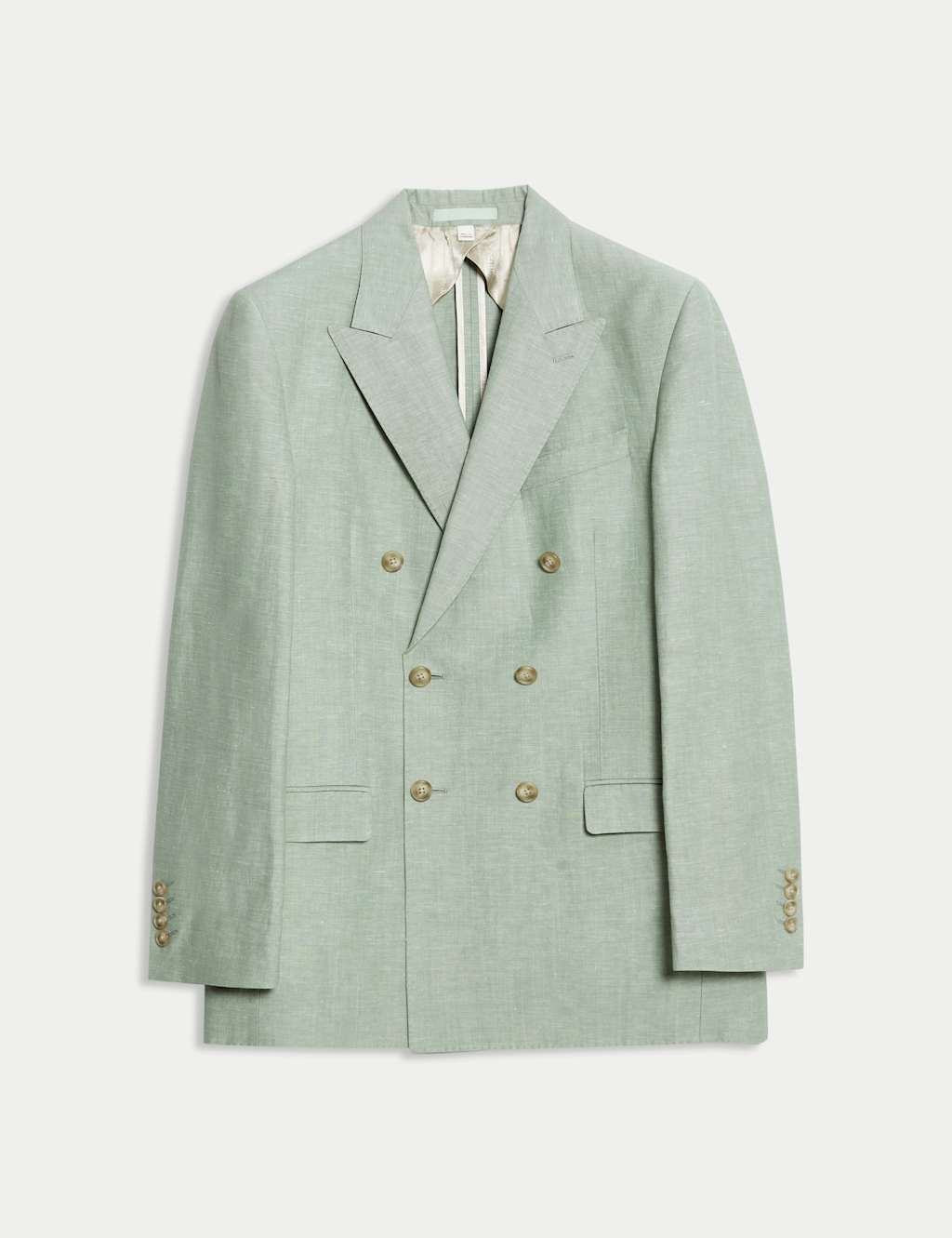 Tailored Fit Double Breasted Wool Linen Blend Jacket 2 of 8