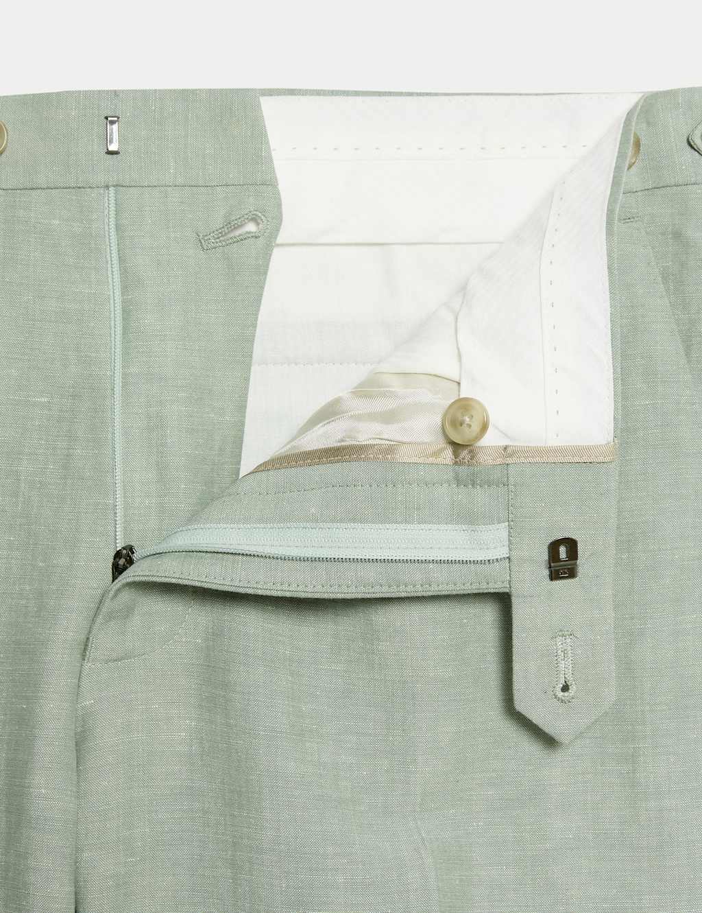Tailored Fit Wool Linen Blend Suit Trousers 3 of 8