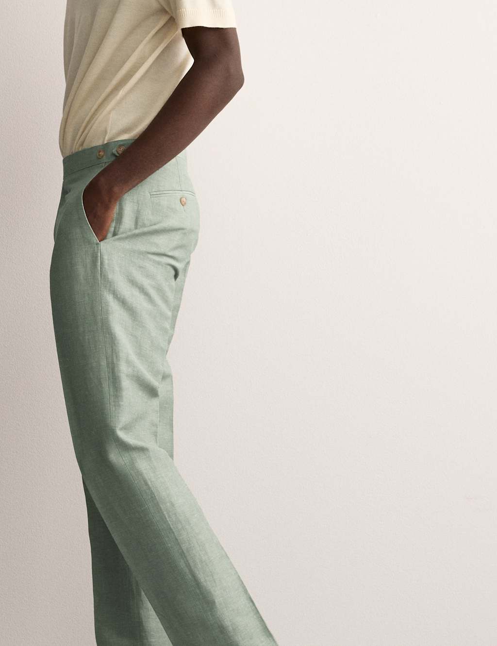 Tailored Fit Wool Linen Blend Suit Trousers 4 of 8