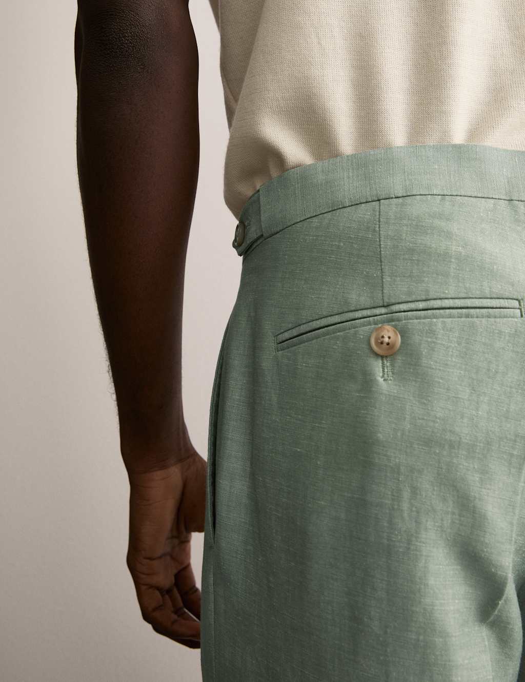 Tailored Fit Wool Linen Blend Suit Trousers 5 of 8