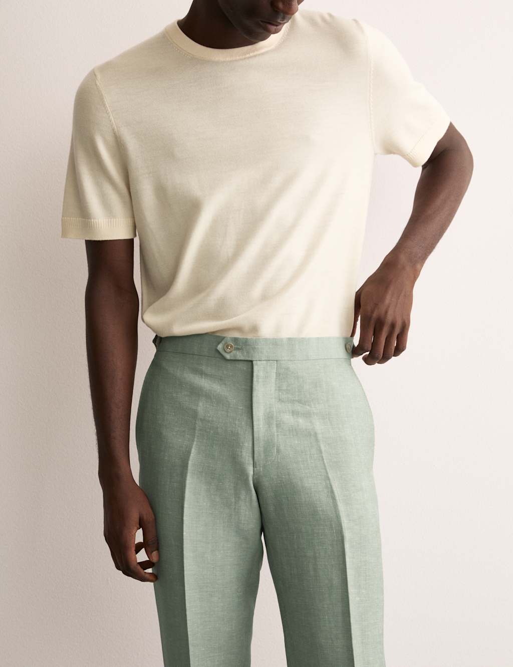 Tailored Fit Wool Linen Blend Suit Trousers 6 of 8