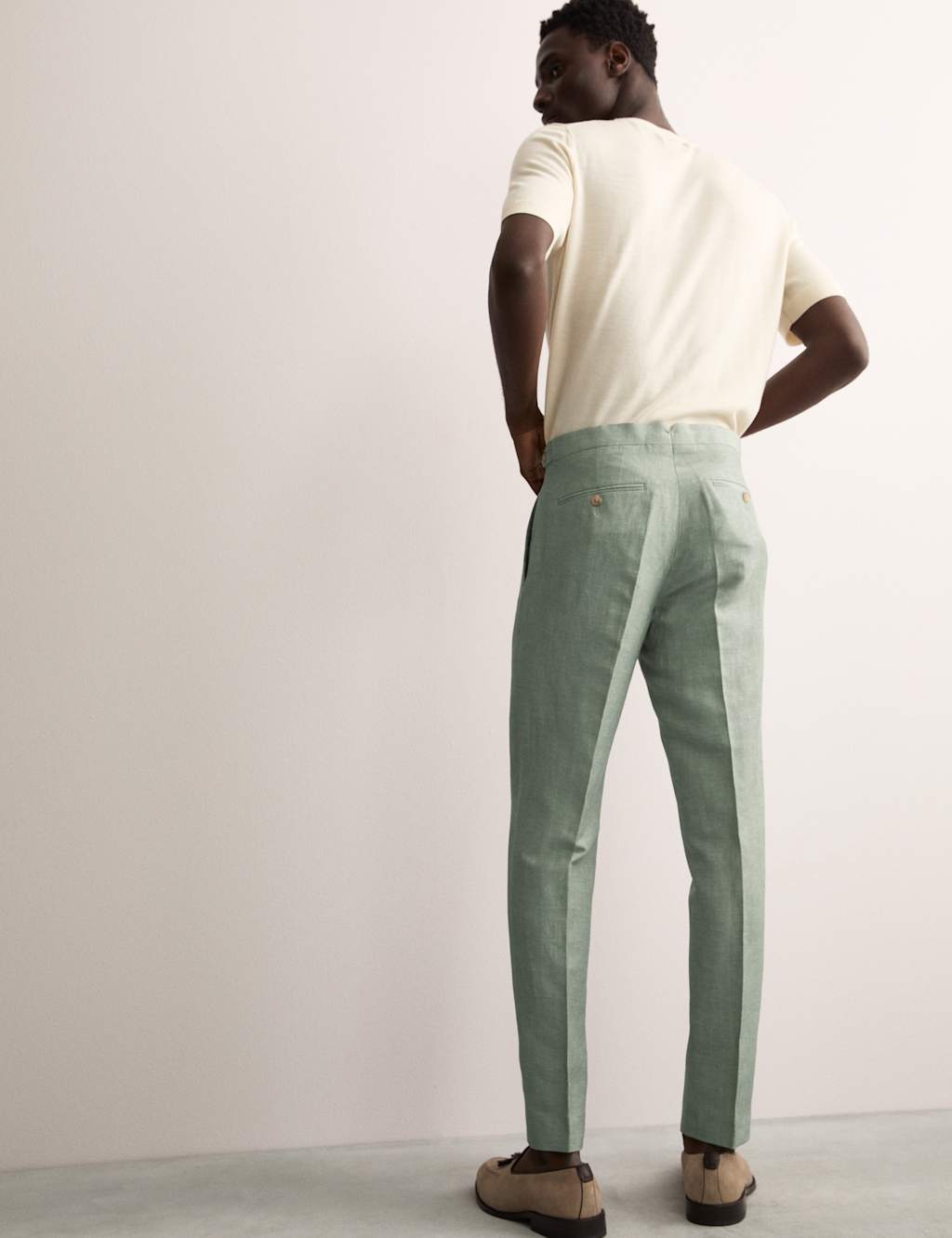 Tailored Fit Wool Linen Blend Suit Trousers 7 of 8
