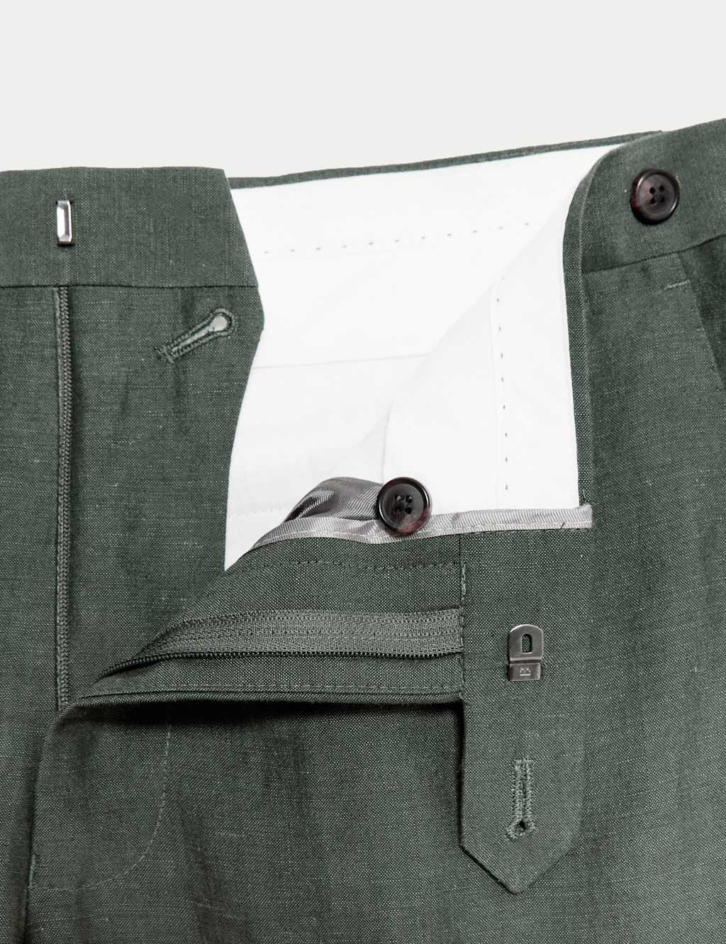 Tailored Fit Wool Linen Blend Suit Trousers 3 of 8