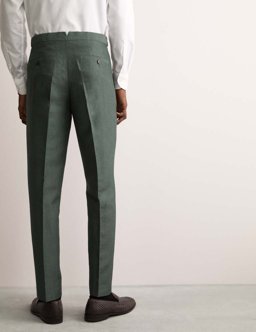 Tailored Fit Wool Linen Blend Suit Trousers 4 of 8