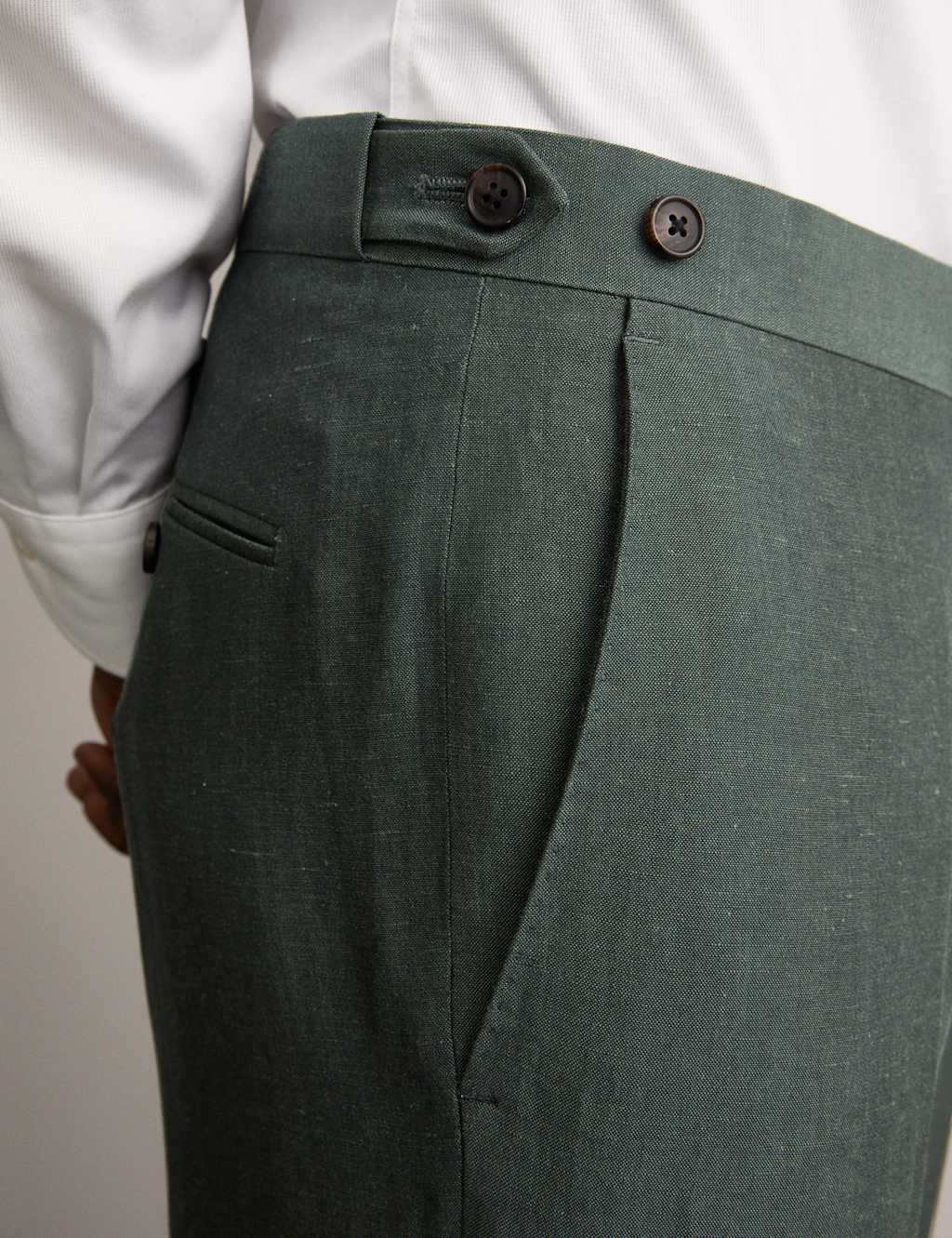 Tailored Fit Wool Linen Blend Suit Trousers 5 of 8