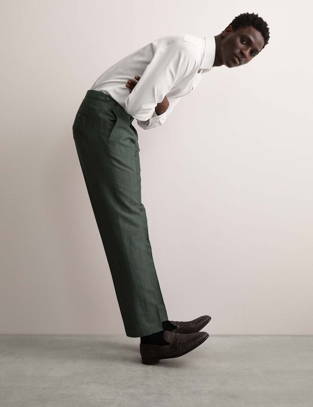 Tailored Fit Wool Linen Blend Suit Trousers 6 of 8