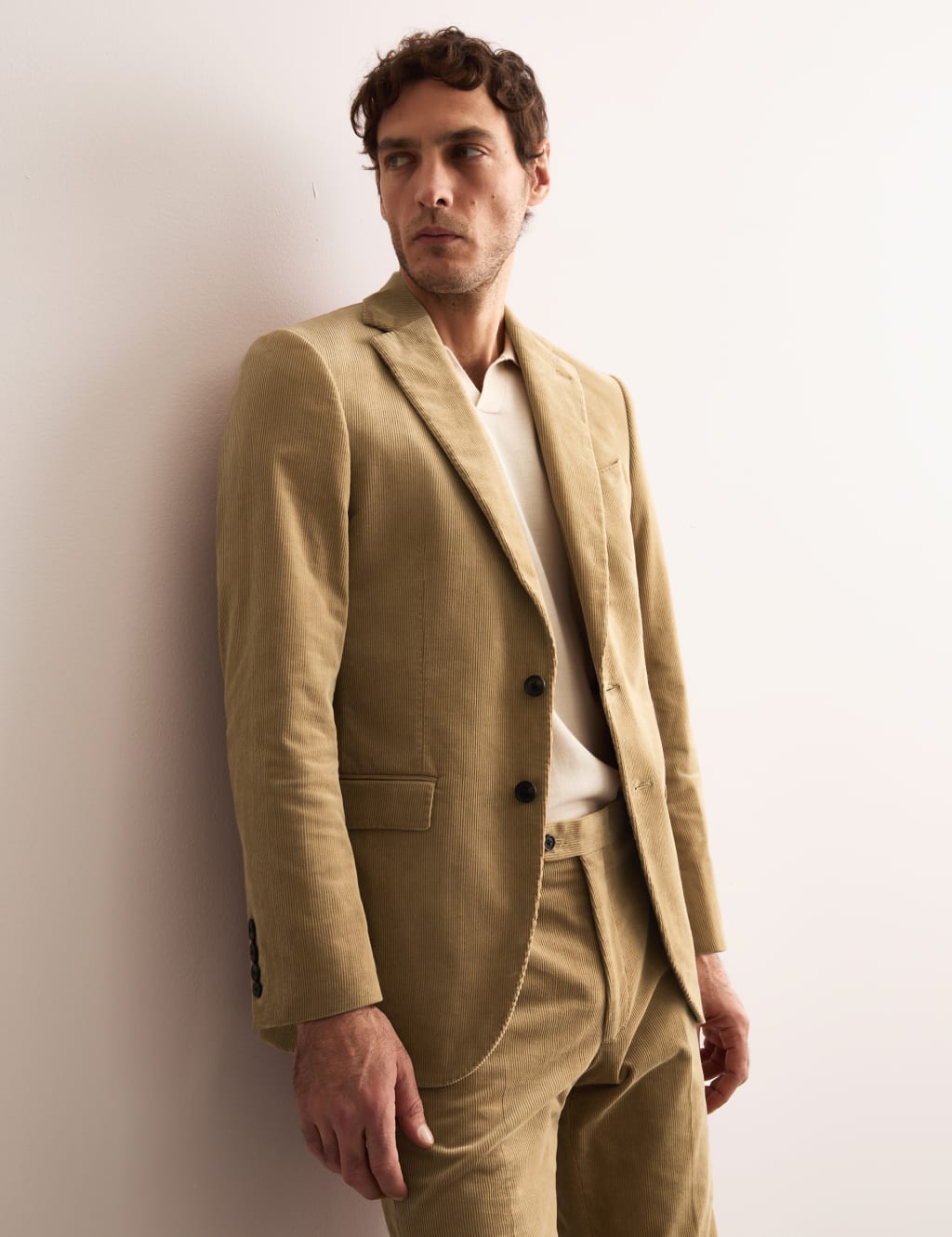 Tailored Fit Cotton Rich Corduroy Jacket 1 of 8