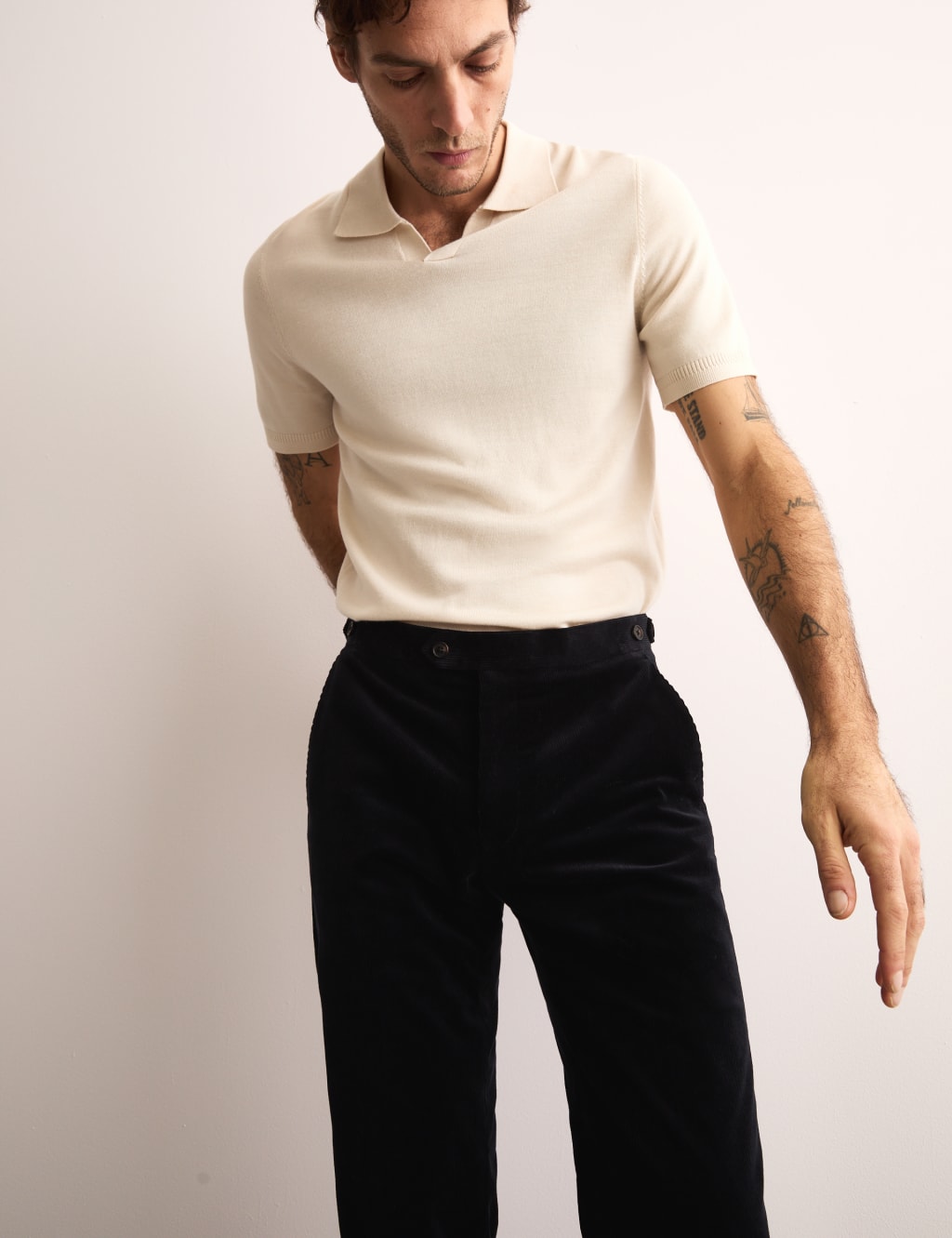 Tailored Fit Cotton Rich Corduroy Trousers 1 of 6