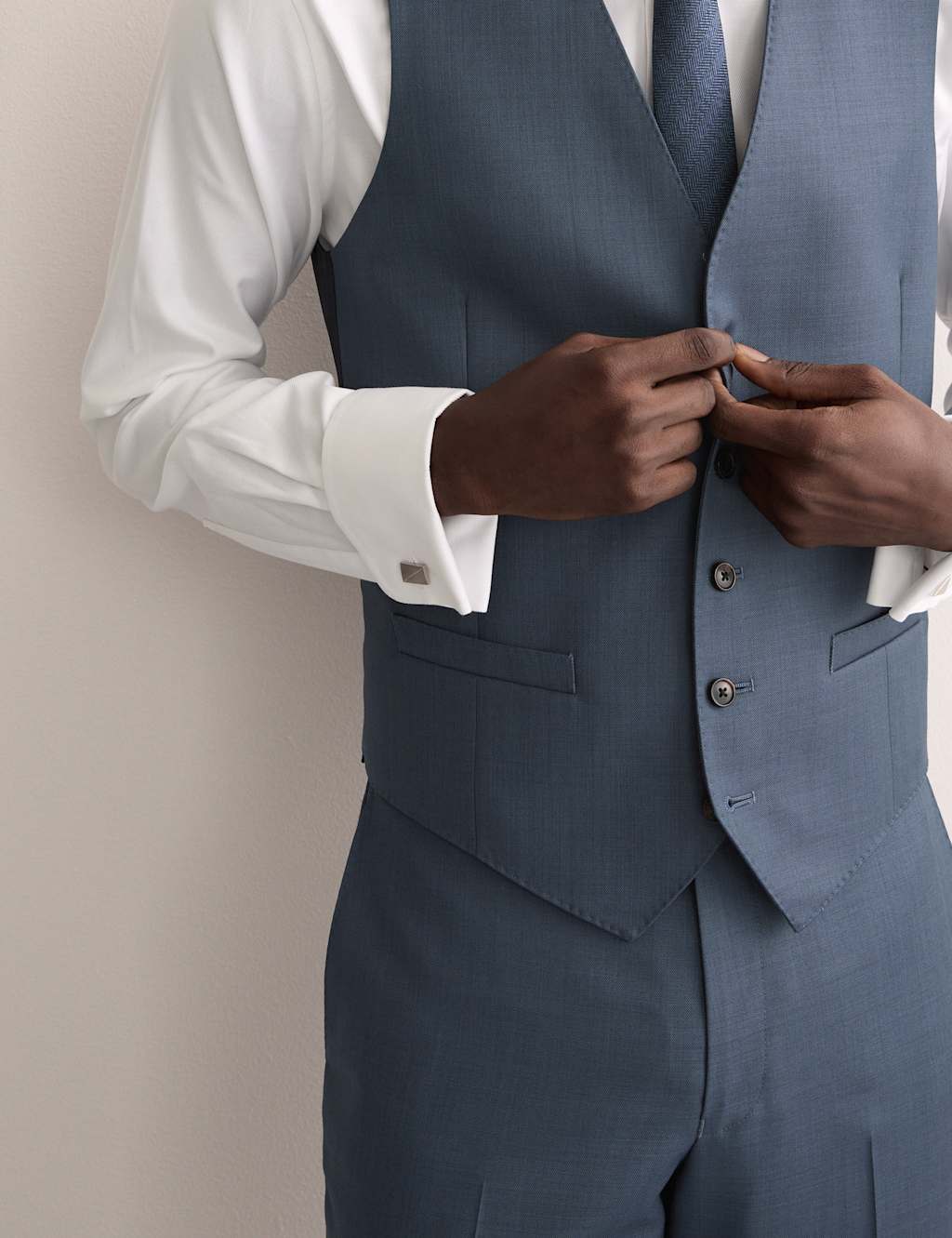 Italian Pure Wool Sharkskin Waistcoat 6 of 7