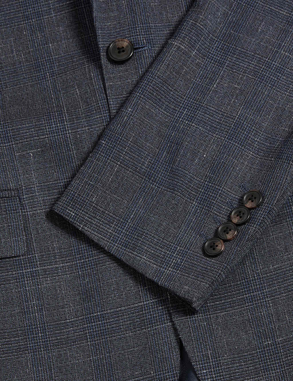 Italian Wool Rich Silk Linen Check Jacket 3 of 9