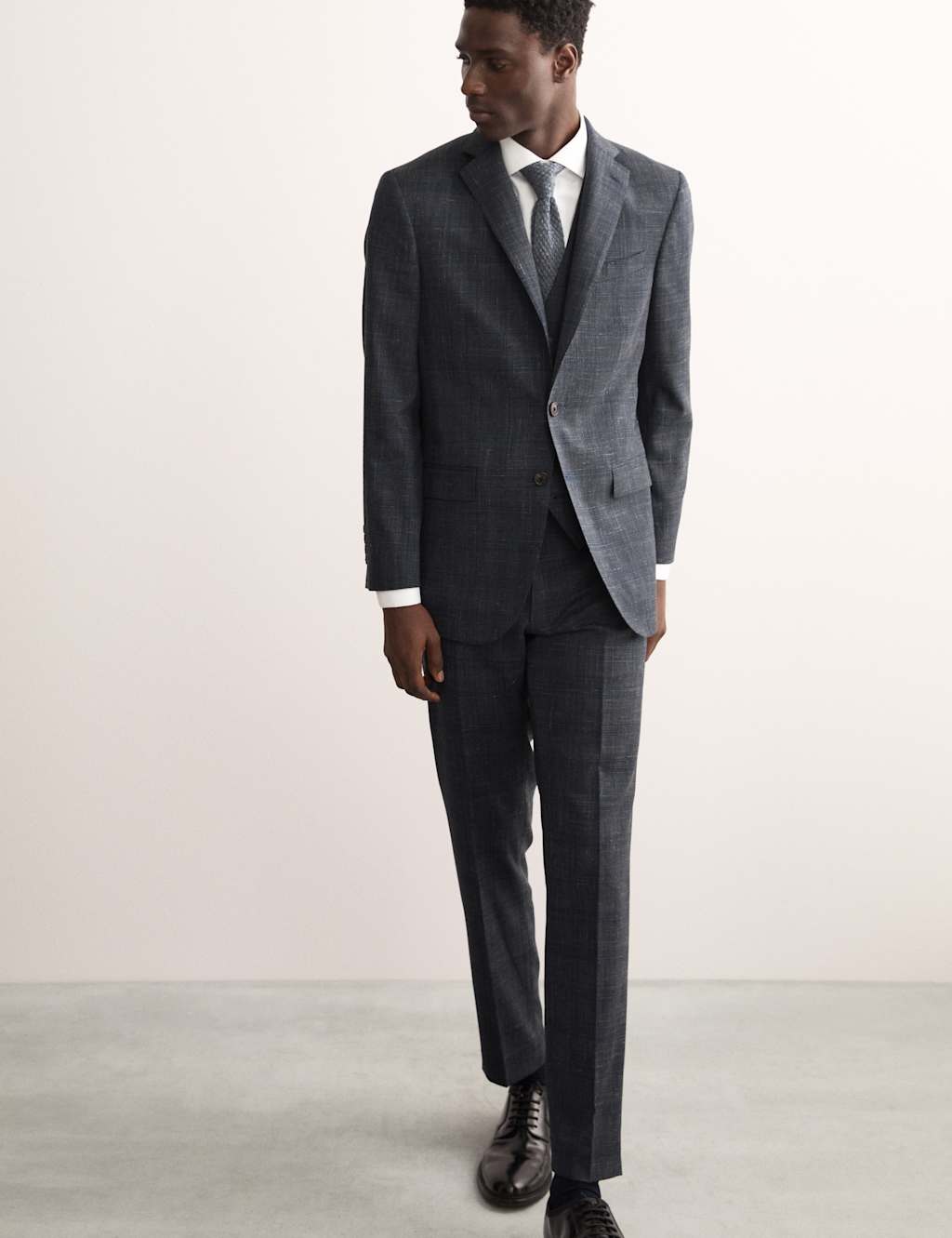 Italian Wool Rich Silk Linen Check Jacket 4 of 9