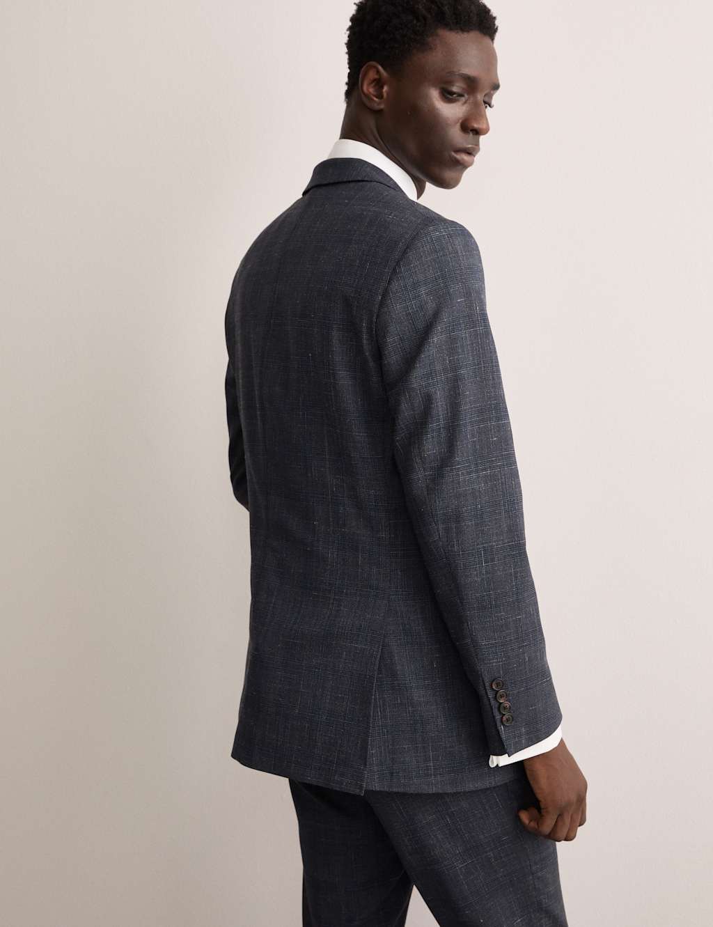 Italian Wool Rich Silk Linen Check Jacket 6 of 9