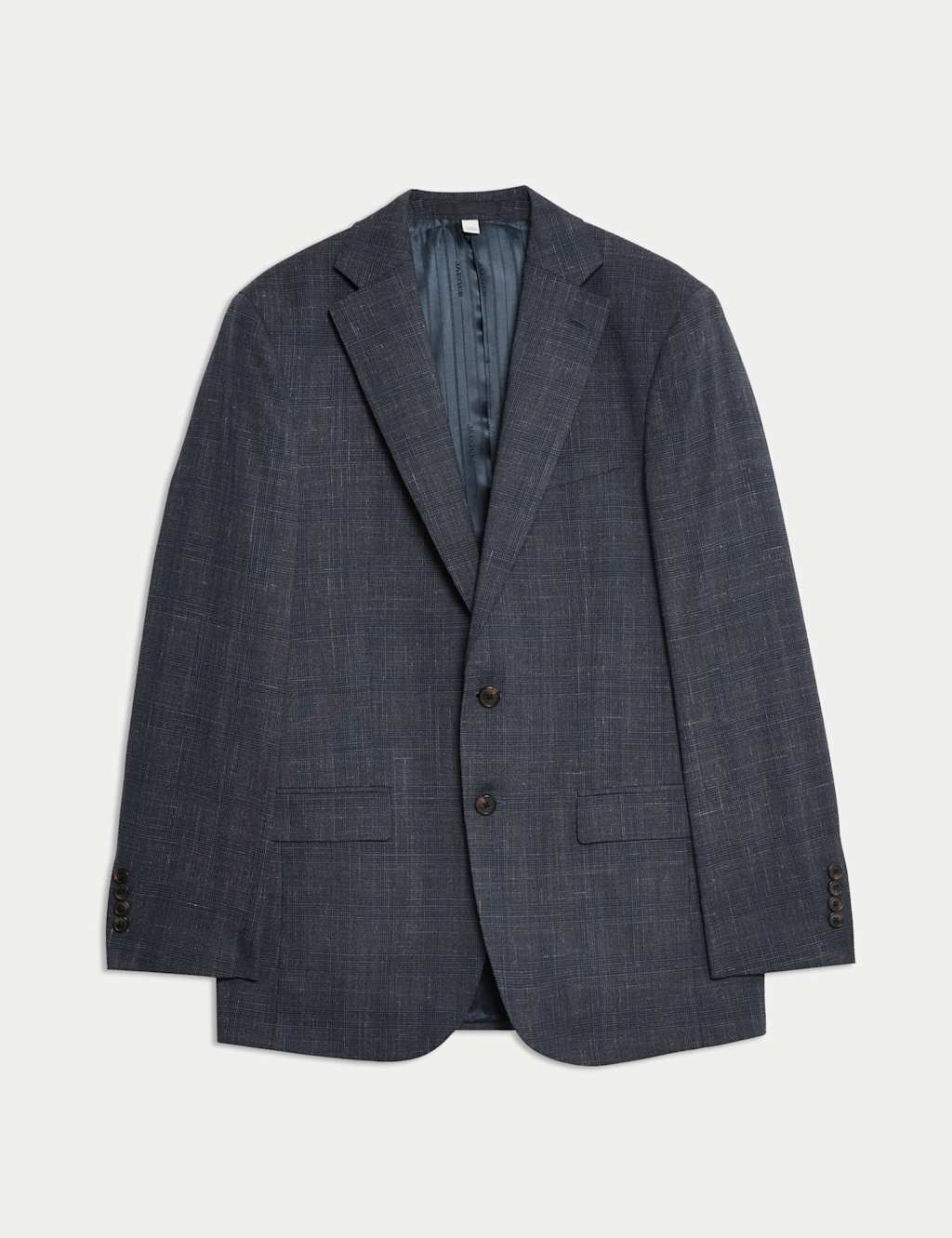 Italian Wool Rich Silk Linen Check Jacket 2 of 9
