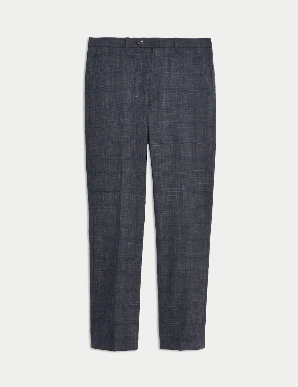Italian Wool Rich Silk Linen Check Trousers 2 of 8
