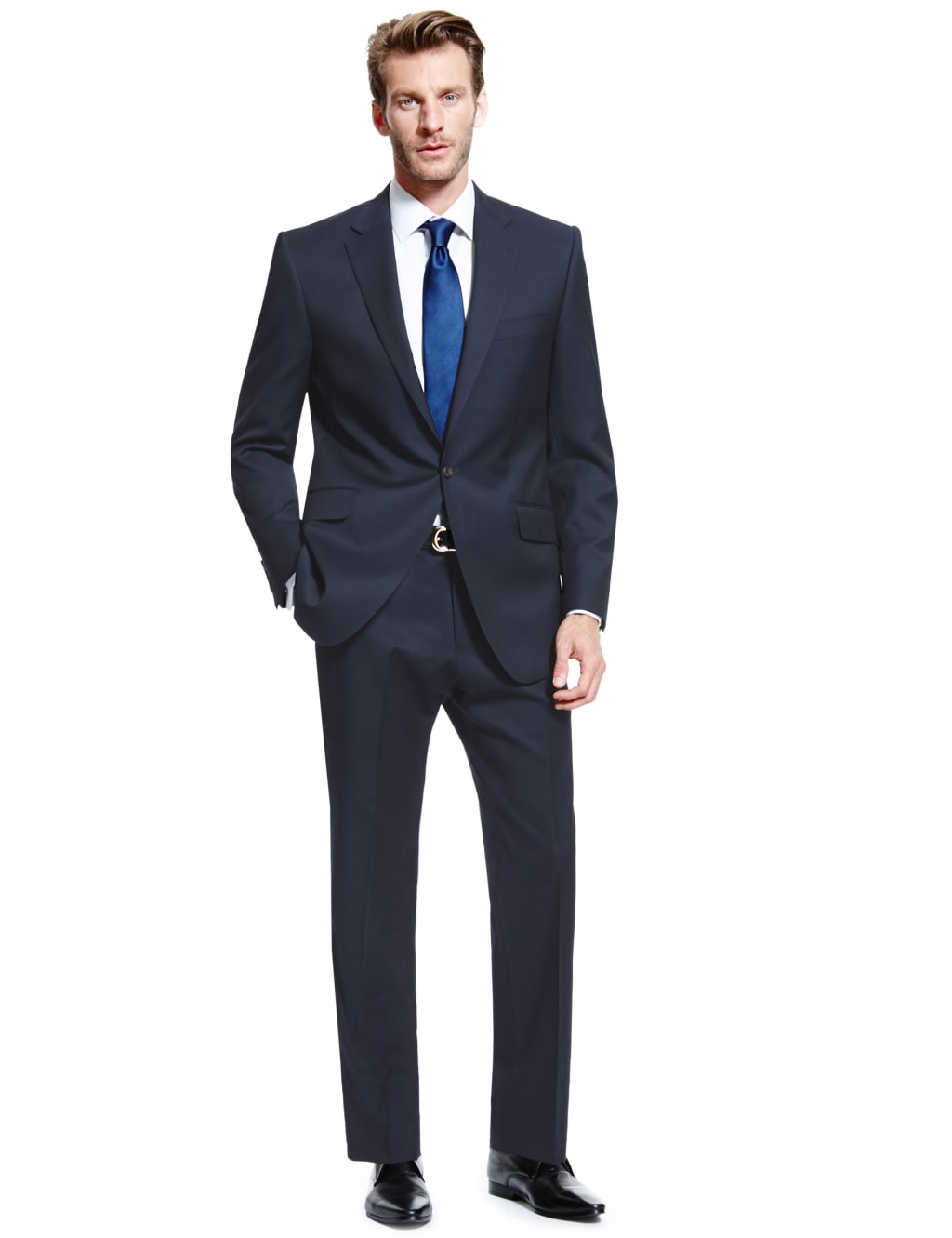 Indigo Checked Tailored Fit 1 Button Jacket 1 of 7