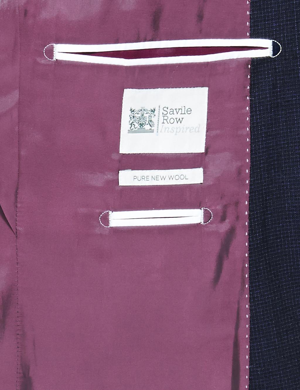 Indigo Checked Tailored Fit 1 Button Jacket 7 of 7