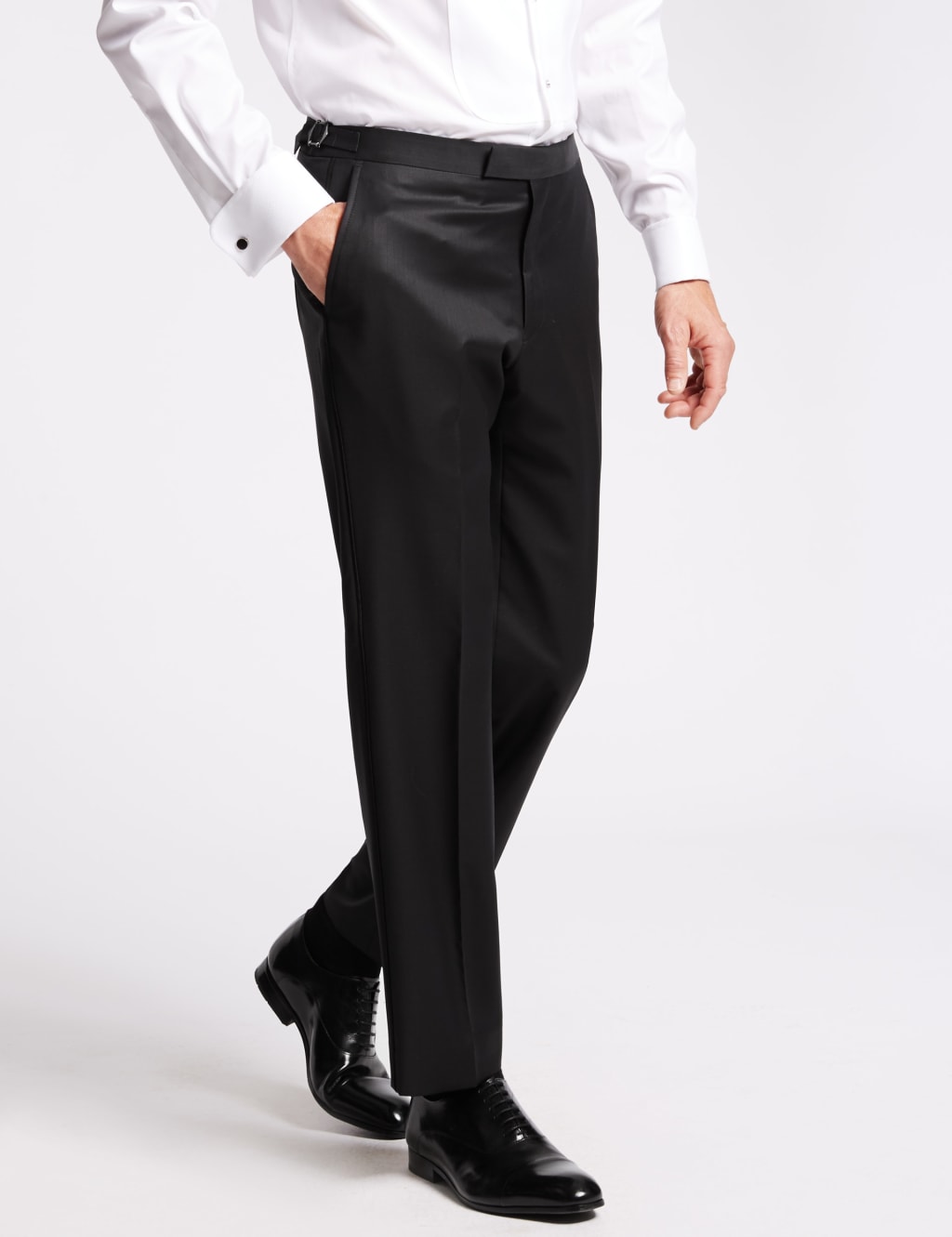 Pure Wool Tailored Fit Flat Front Dinner Trousers 1 of 3