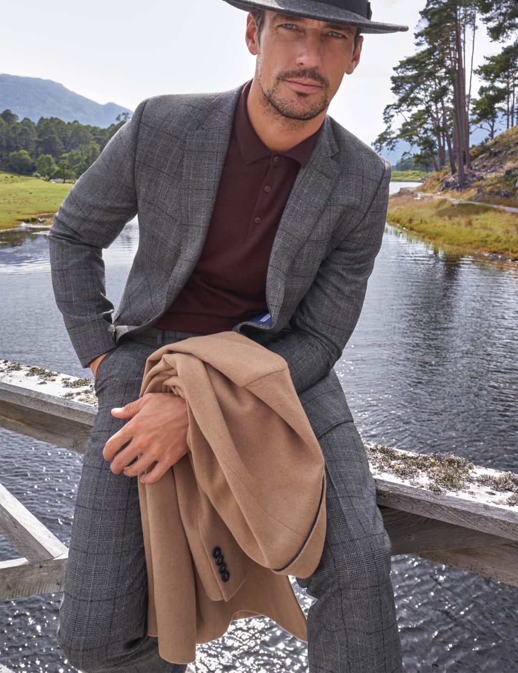 Charcoal Checked Tailored Fit Wool Jacket 3 of 9