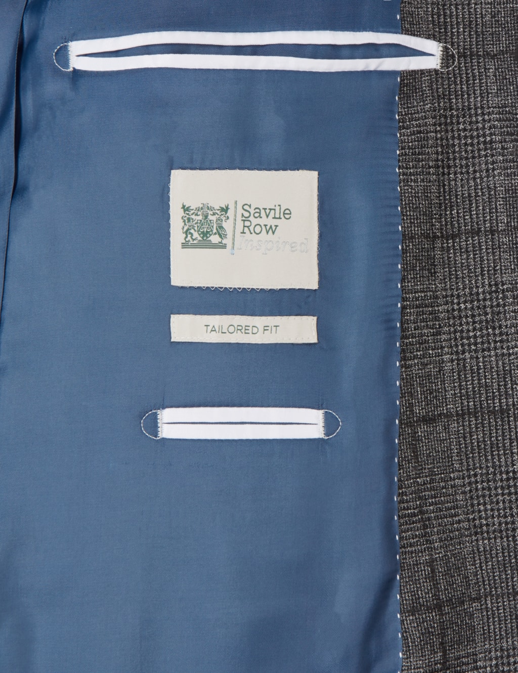Charcoal Checked Tailored Fit Wool Jacket 8 of 9