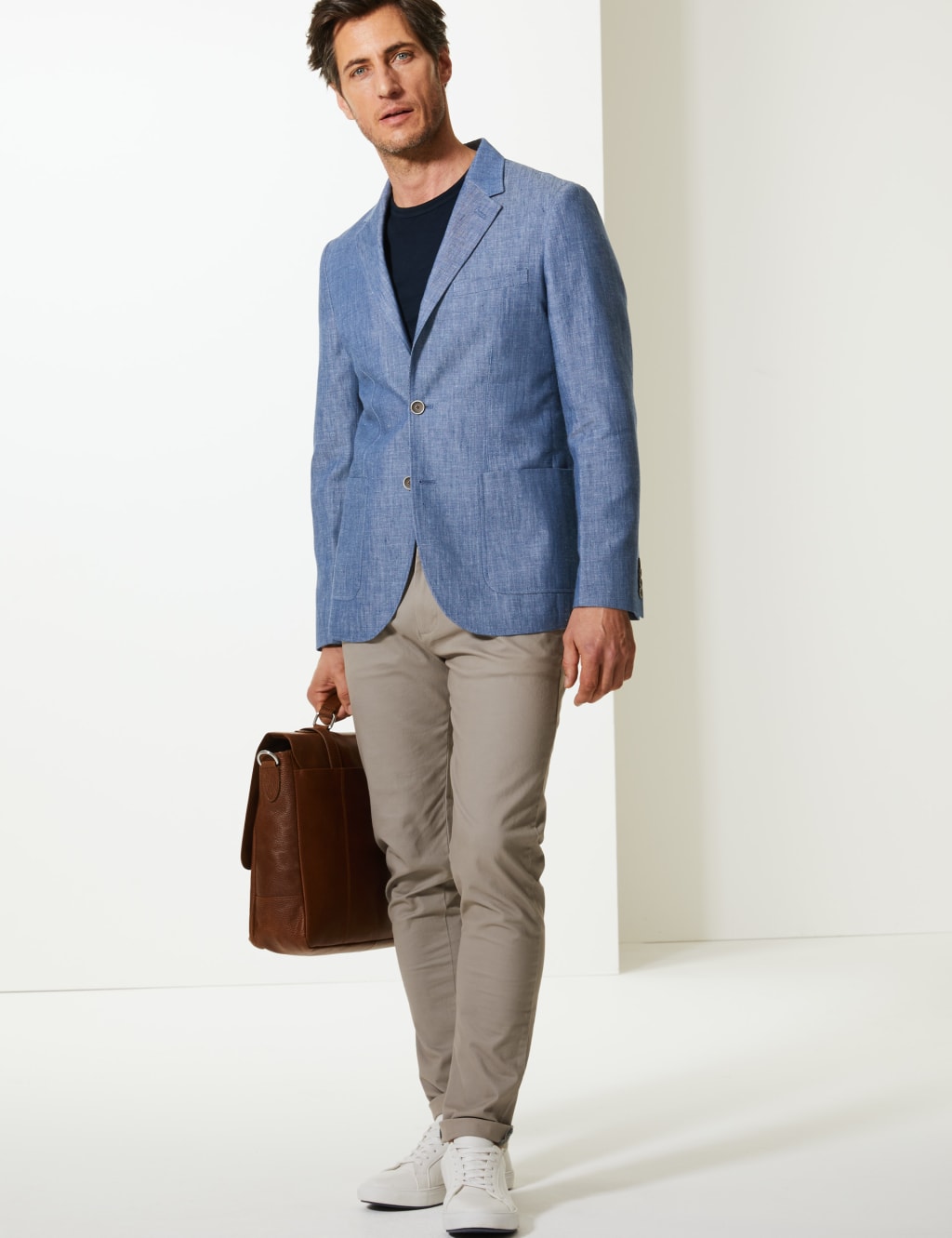 Indigo Tailored Fit Linen Miracle Jacket 3 of 6