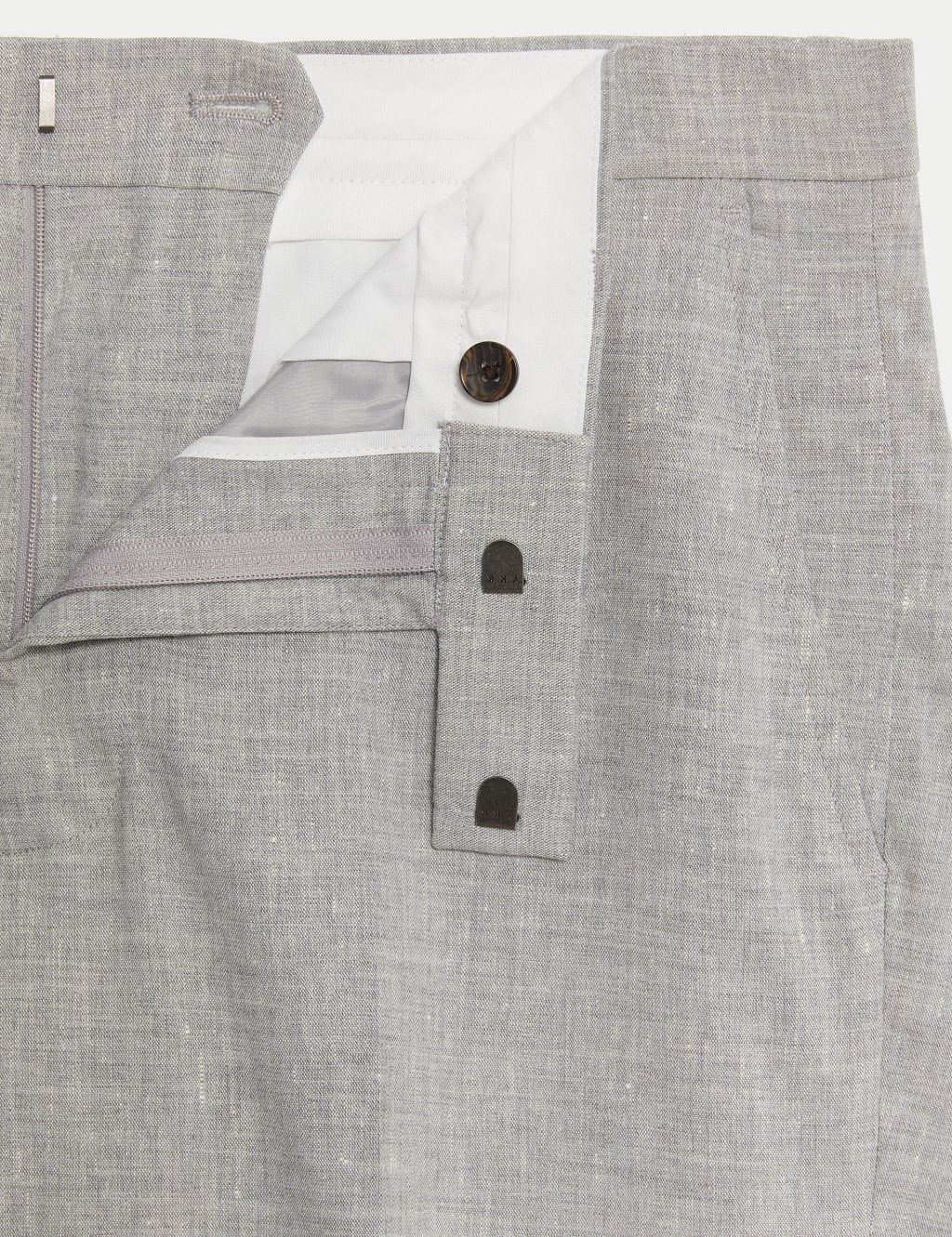 Tailored Fit Italian Performance Linen Suit Trousers 3 of 7
