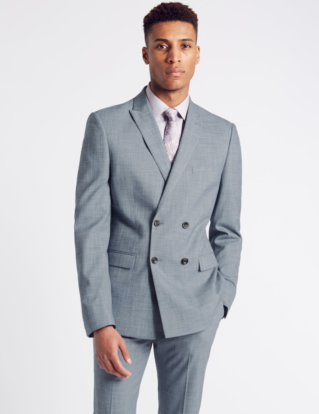 Blue double breasted jacket new arrivals