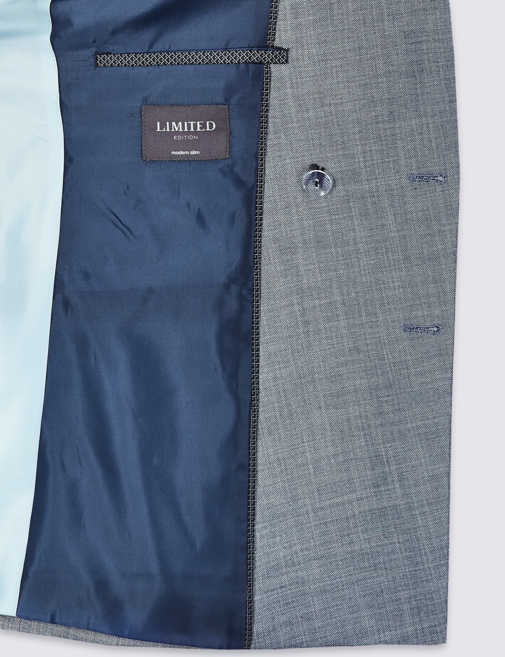 Blue Modern Slim Fit Double Breasted Jacket 7 of 8