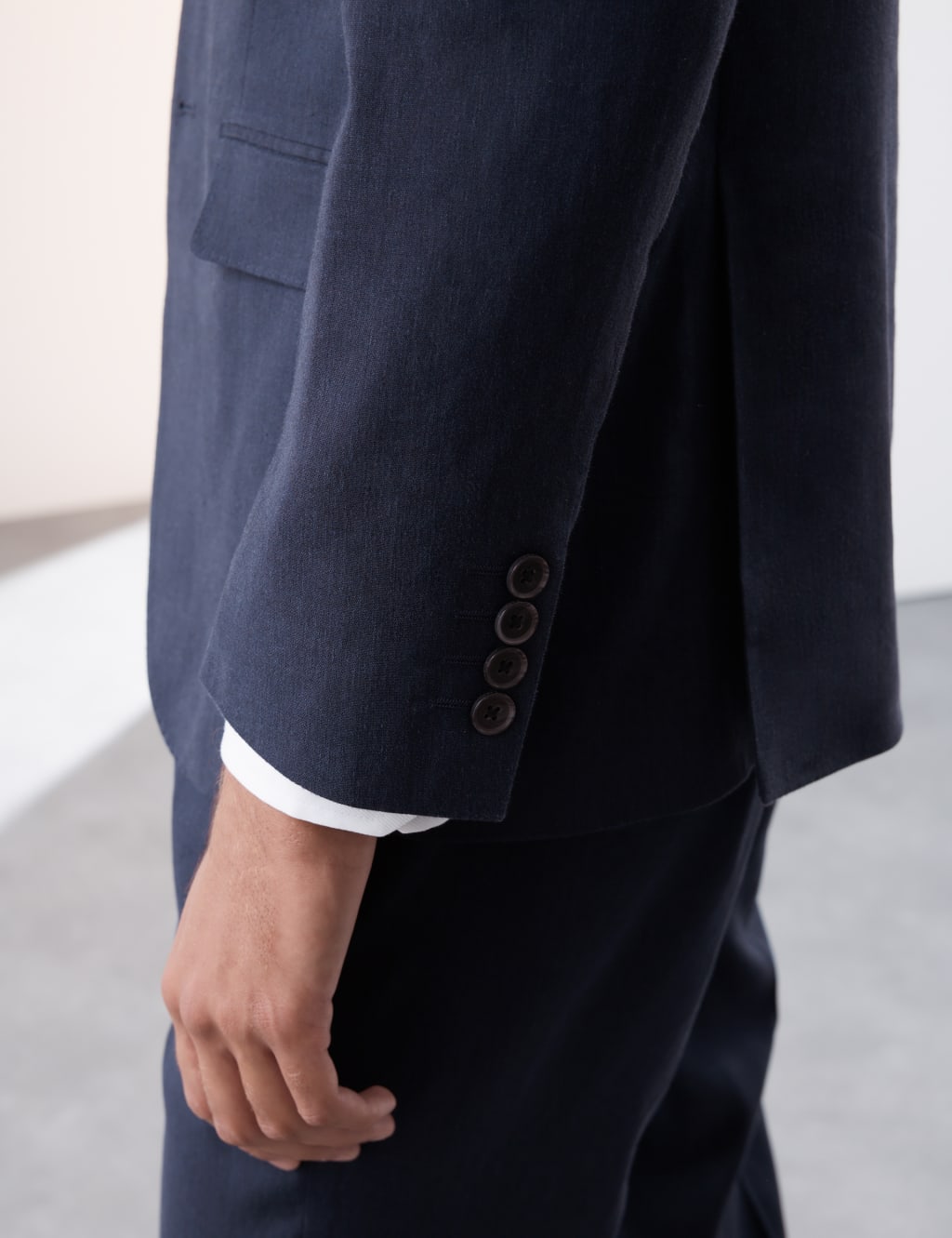 Tailored Fit Italian Performance Linen Blend Suit Jacket 4 of 7