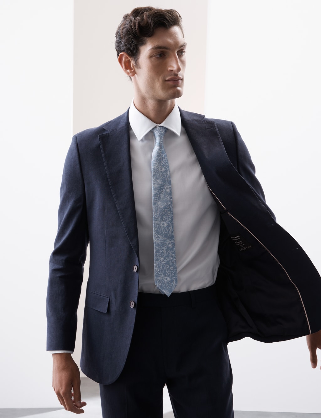 Tailored Fit Italian Performance Linen Blend Suit Jacket 5 of 7