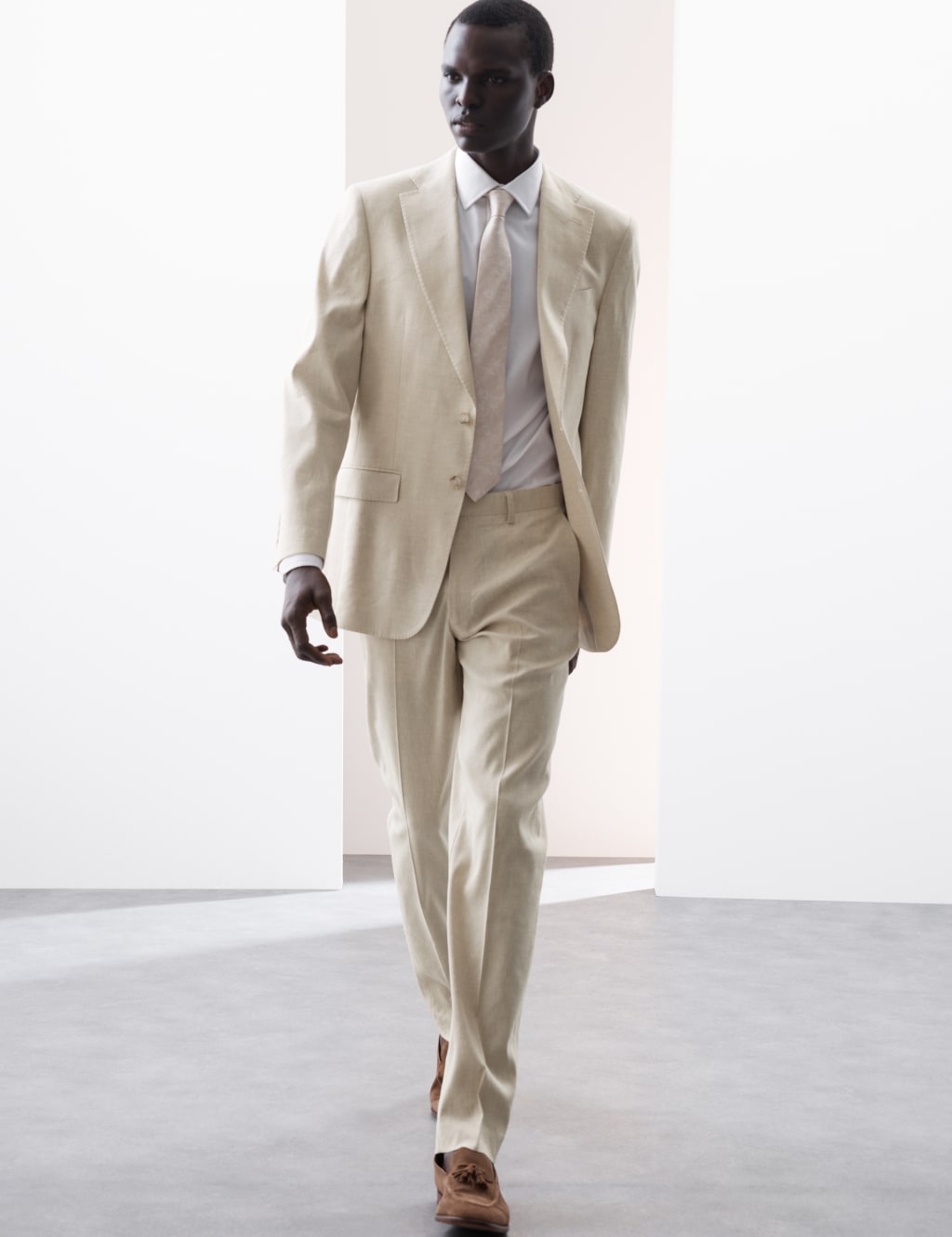 Tailored Fit Italian Performance Linen Blend Suit Jacket 4 of 8
