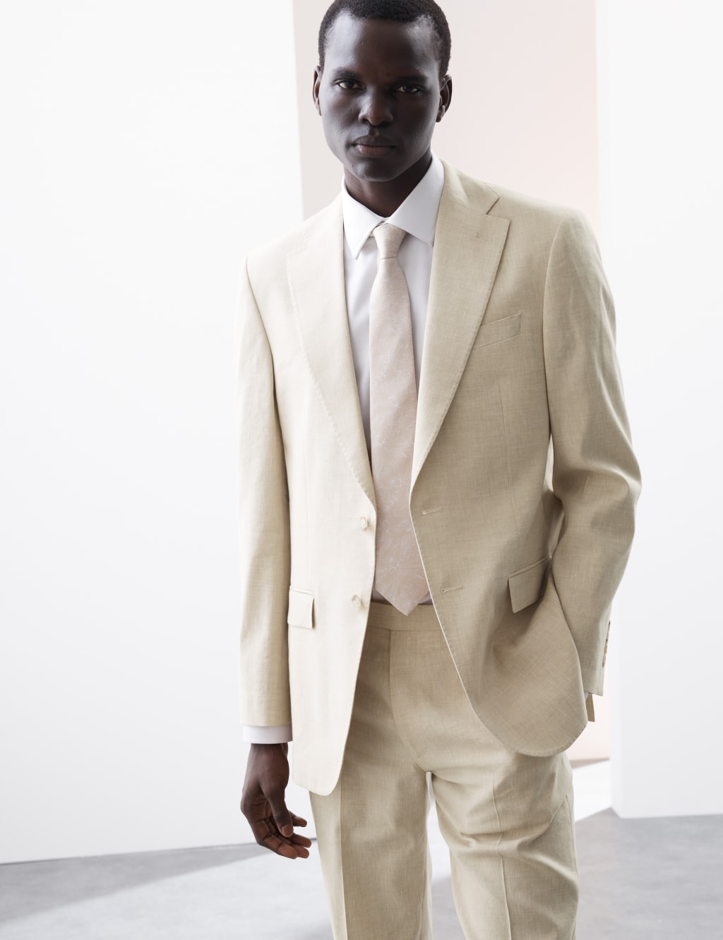 Tailored Fit Italian Performance Linen Blend Suit Jacket 6 of 8