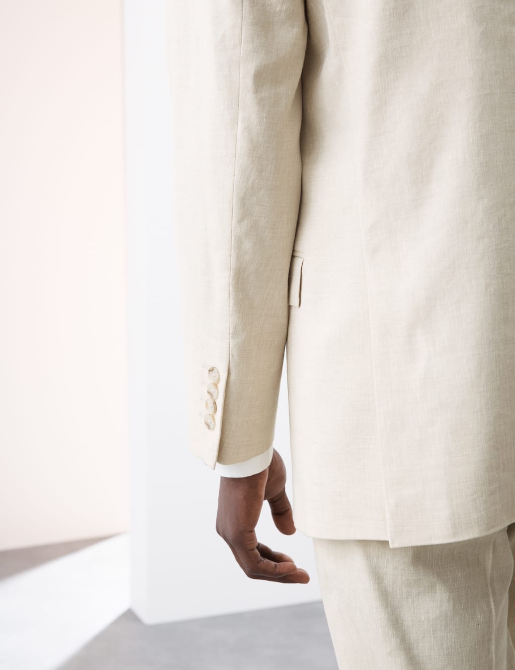 Tailored Fit Italian Performance Linen Blend Suit Jacket 7 of 8