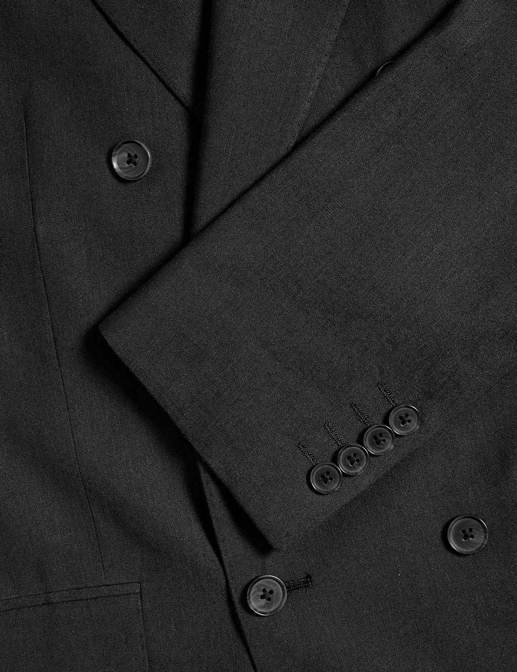 Tailored Fit Italian Performance Linen Blend Double Breasted Suit Jacket 3 of 8
