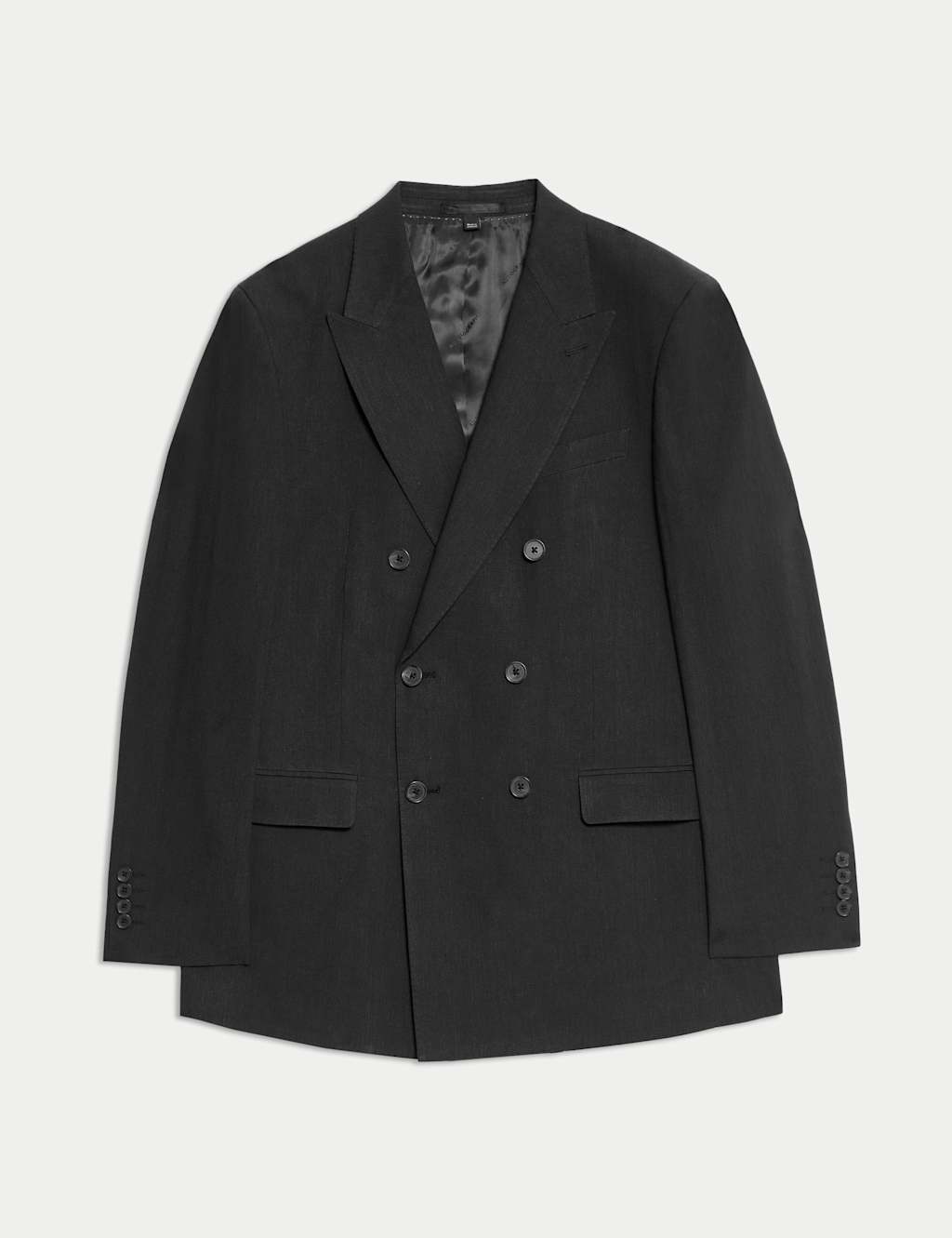 Tailored Fit Italian Performance Linen Blend Double Breasted Suit Jacket 2 of 8