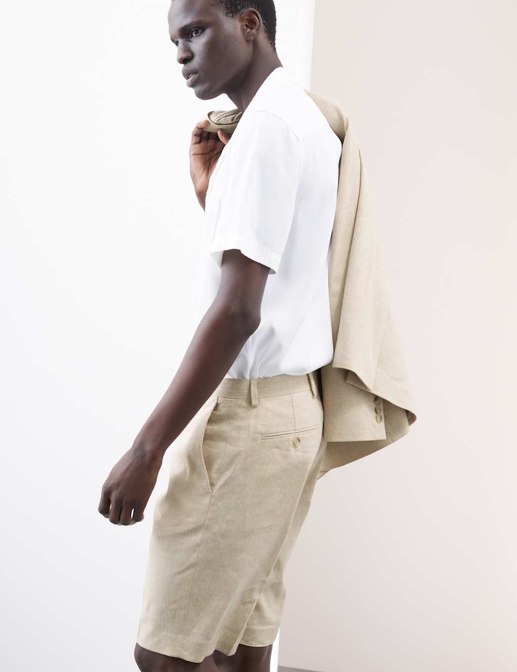 Tailored Fit Italian Performance Linen Blend Suit Shorts 6 of 9
